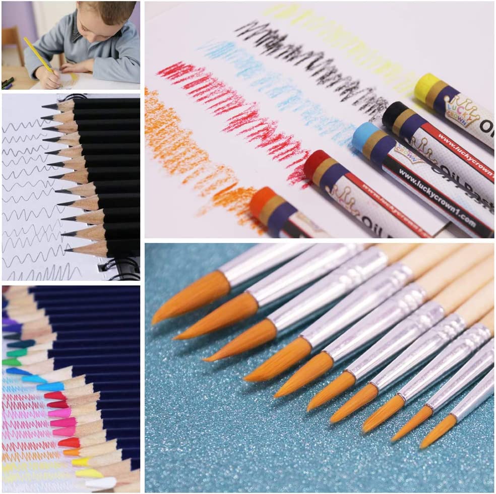 Deluxe Art Supplies, 88 Pieces Art Set in Portable Wooden Case, with 2 Drawing Books and 4 Canvas Panels, Professional Art Set for Painting & Drawing, Art Kit for Kids, Teens and Adults/Gift - Image 4